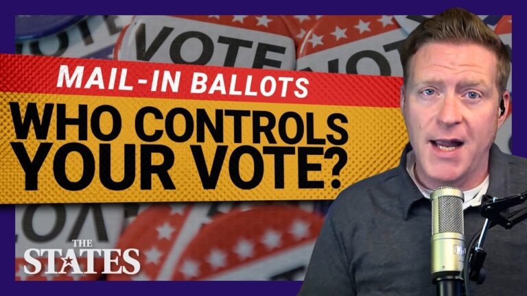 May contain one person, text "MAIL-IN BALLOTS WHO CONTROLS YOUR VOTE?"