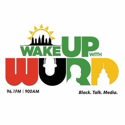 May contain logo with text "Wake Up With Word", a silhouette of a person, and buildings.